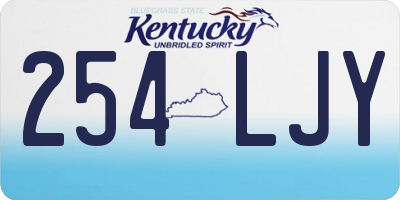 KY license plate 254LJY