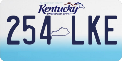 KY license plate 254LKE