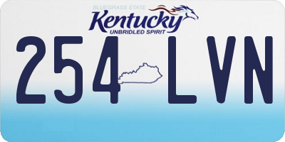 KY license plate 254LVN