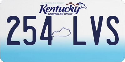 KY license plate 254LVS