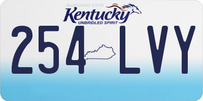 KY license plate 254LVY