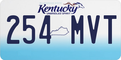 KY license plate 254MVT