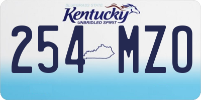 KY license plate 254MZO