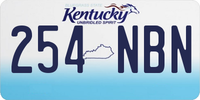 KY license plate 254NBN