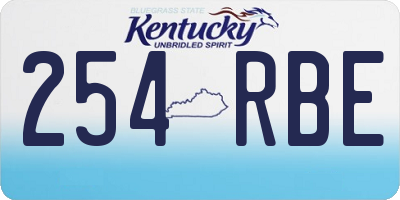 KY license plate 254RBE