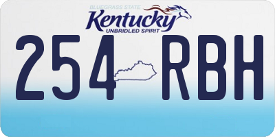 KY license plate 254RBH