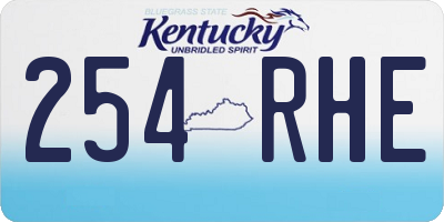 KY license plate 254RHE