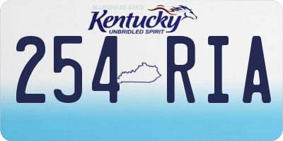 KY license plate 254RIA