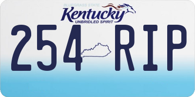 KY license plate 254RIP