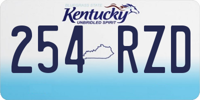 KY license plate 254RZD