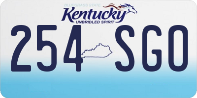 KY license plate 254SGO