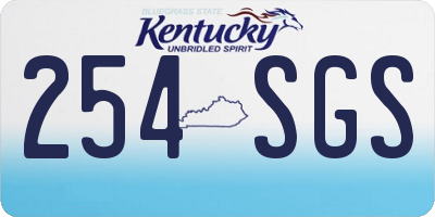 KY license plate 254SGS