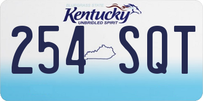 KY license plate 254SQT
