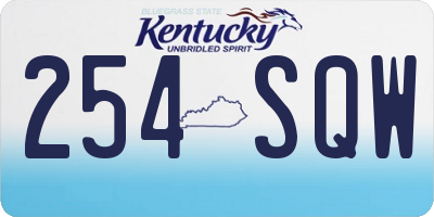 KY license plate 254SQW