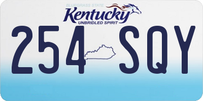KY license plate 254SQY