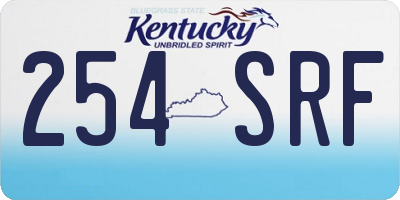 KY license plate 254SRF