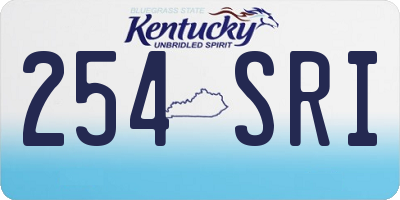 KY license plate 254SRI
