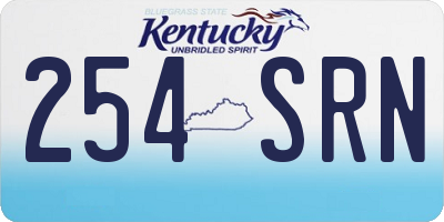 KY license plate 254SRN