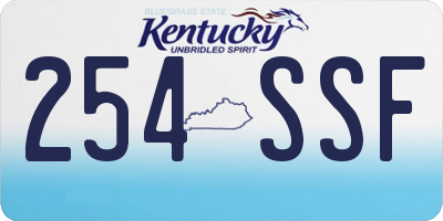 KY license plate 254SSF