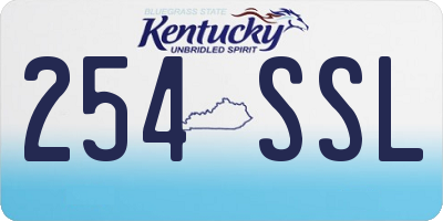 KY license plate 254SSL