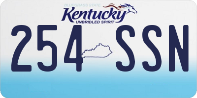 KY license plate 254SSN