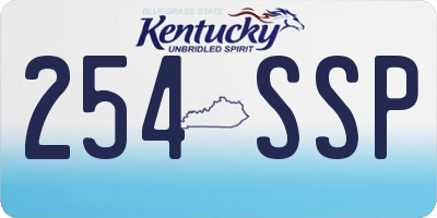 KY license plate 254SSP