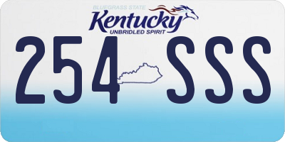 KY license plate 254SSS