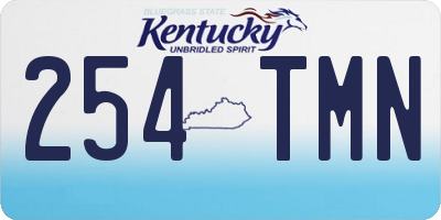 KY license plate 254TMN