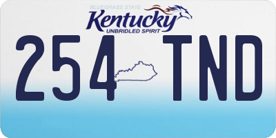 KY license plate 254TND