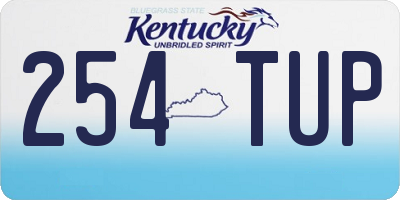 KY license plate 254TUP