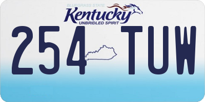 KY license plate 254TUW