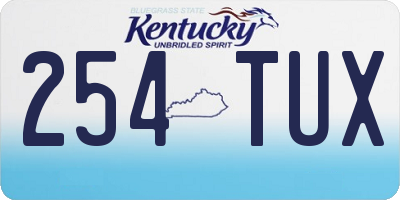 KY license plate 254TUX