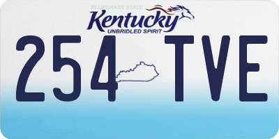 KY license plate 254TVE