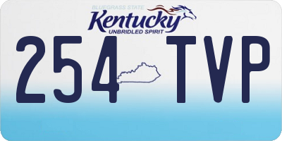 KY license plate 254TVP