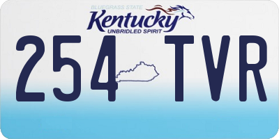 KY license plate 254TVR