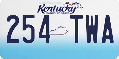 KY license plate 254TWA