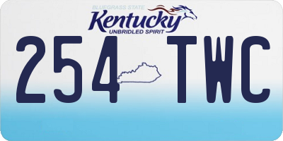 KY license plate 254TWC