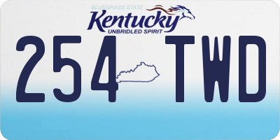 KY license plate 254TWD