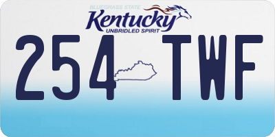 KY license plate 254TWF
