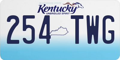 KY license plate 254TWG