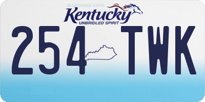KY license plate 254TWK
