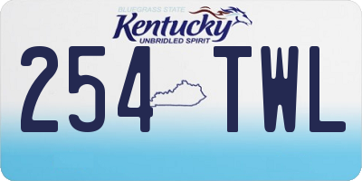 KY license plate 254TWL