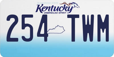 KY license plate 254TWM