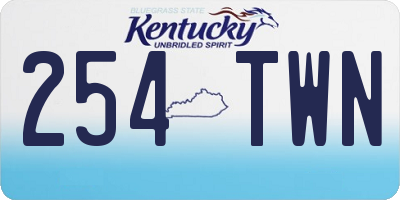 KY license plate 254TWN