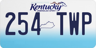 KY license plate 254TWP
