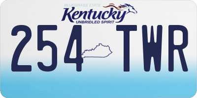 KY license plate 254TWR