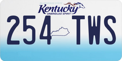 KY license plate 254TWS