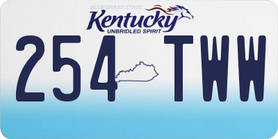 KY license plate 254TWW