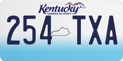 KY license plate 254TXA