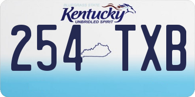 KY license plate 254TXB